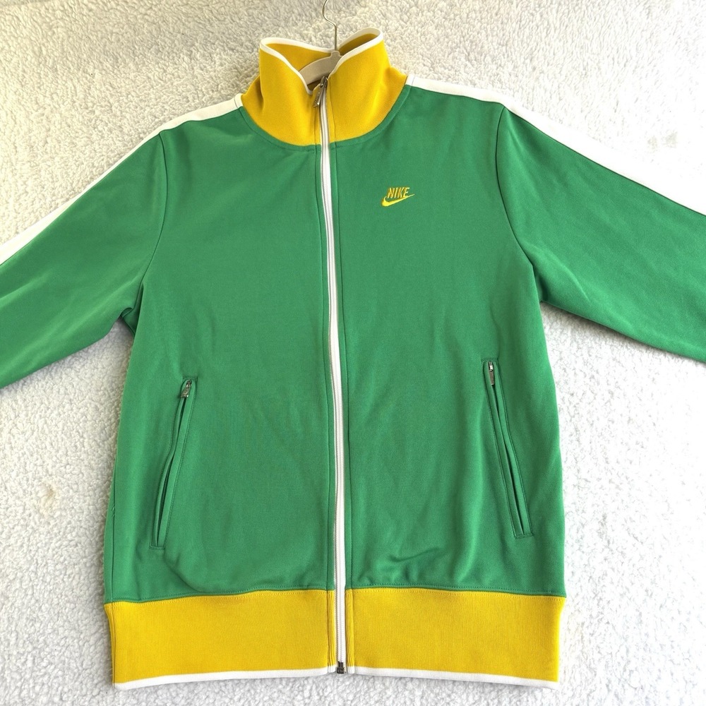 Nike RARE VTG Color Block Full Zip Jacket‎ Size S Green/ Yellow Trim N98